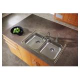 $202 Elkay GE23321 Dayton 33" Drop-In Basin Stainless Sink - 1 Faucet