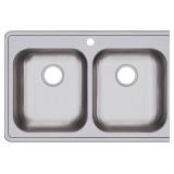 $202 Elkay GE23321 Dayton 33" Drop-In Basin Stainless Sink - 1 Faucet