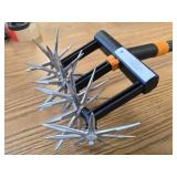 Fiskars Steel Rotary Hand Cultivator Wood Handle