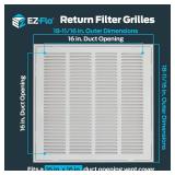EZ-FLO 16x16 Return Air Vent Cover, Wall/Ceiling, White, 61654