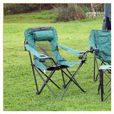 $60 ARROWHEAD OUTDOOR Folding Hybrid 2-in-1 Camping Chair 300lb, NAVY BLUE.