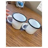 2 pack!! $19each! Crow Canyon Home Enamelware Mug, 12 oz, Vintage White/Bla