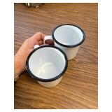 2 pack!! $19each! Crow Canyon Home Enamelware Mug, 12 oz, Vintage White/Bla