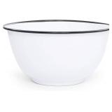 Crow Canyon Home Enamelware Salad Bowl, 5 quart, White/Black