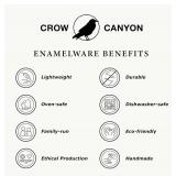 Crow Canyon Home Enamelware Salad Bowl, 5 quart, White/Black