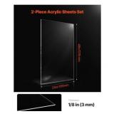 VEVOR Plexiglass Acrylic Sheets, 2-Pack, 24x48in, 1/8in Thick, Clear