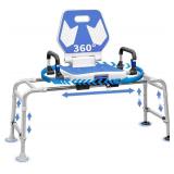 $190 Sliding Shower Chair with Backrest, Non-Slip Cups, 400lb Capacity