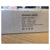 $190 Sliding Shower Chair with Backrest, Non-Slip Cups, 400lb Capacity
