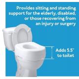Carex Toilet Seat Riser, 5.5 in, Raised Seat Supports 300lbs