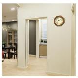 $95 Seiko Octagon Shape Wall Clock - Medium Brown Solid Oak