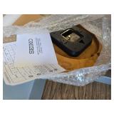 $95 Seiko Octagon Shape Wall Clock - Medium Brown Solid Oak