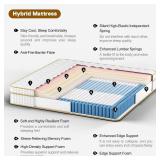 $190 Queen 12-Inch Memory Foam Hybrid Mattress, Pocket Springs