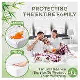 Luxury Queen Mattress Protector | 100% Bamboo, Waterproof, Cooling