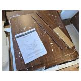 $145 Farmhouse End Table with Charging Station, BROWN