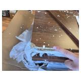 $145 Farmhouse End Table with Charging Station, BROWN