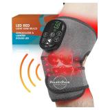 Red Light Therapy Knee Brace, Rechargeable NIR Device, Grey