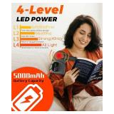 Red Light Therapy Knee Brace, Rechargeable NIR Device, Grey