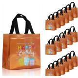 cabzymx 18 Pcs Purple! Birthday Gift Bags, Glossy Reusable
