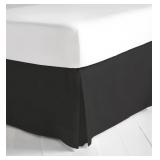 Zen bamboo bedskirt king size black