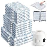 16 Pack Vacuum Storage Bags with Electric Pump for Clothing