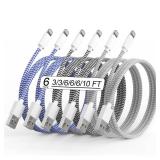 Apple 6Pack MFi iPhone Charger 3/6/10FT Lightning Cable
