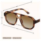 livho Polarized Square Aviator Sunglasses Women Men, Retro Shades