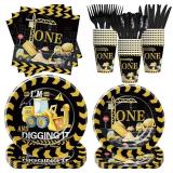 Construction First Birthday Party Supplies, Serves 24