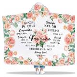 Faith Hooded Blanket, Religious Gift for Women 47x72 in