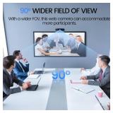 EMEET 1080P Webcam with Microphone, 2 Mics, 90 FOV, USB A