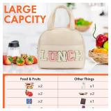 Lunch Bag Insulated PU Leather Leakproof Portable Strawberries