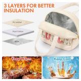 Lunch Bag Insulated PU Leather Leakproof Portable Strawberries