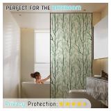 DKTIE Window Film Privacy, Stained Glass Cling (Dark Green)