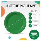 Emerald Green Paper Plates, 7in, Disposable, Heavy Duty, 100 Pcs