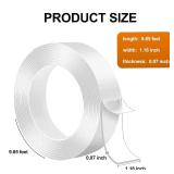 Double Sided Tape, 1.18 Inch x 9.85 FT, Heavy Duty Nano Adhesive