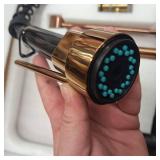 Rose Gold Black Style Kitchen Spring Faucet, Pull Down Dual Spouts Single Handle Water Mixer Tap(Rose Gold and Black)- Retail: $168