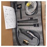 Kitchen Faucet with Pull Down Sprayer, Black and Chrome