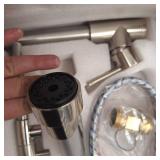 2 Mode Tap Pull-Down Kitchen Sink Faucet with Dual Spout and 360 Rotation Flexible Deck Mounted - Brushed-Nickel