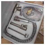 2 Mode Tap Pull-Down Kitchen Sink Faucet with Dual Spout and 360 Rotation Flexible Deck Mounted - Brushed-Nickel