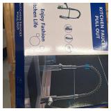 Kitchen Faucet with Pull Down Sprayer, Commercial Single Handle High Arc Kitchen Sink Faucet Dual Mode Chrome- Retail: $139