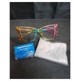 FEISEDY Fashion Cat Eye Blue Light Blocking Glasses for Women Fake Retro Eyeglasses Oversized Stylish Eyewear Frame B0240