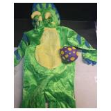 Spooktacular Creations Green Triceratops Dinosaur Costume with Toy Egg for Kid Halloween Dress Up DinosaurThemed Pretend Party (Small (5-7 yrs))