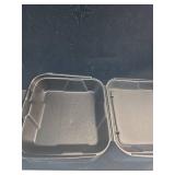 25 pk Genpak Large Snap-It 1 Cmpt. Vented Hinged Container - 9 1/4\" x 9 1/4\" x 3\", Black