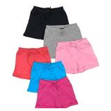 MISS POPULAR Girls 6-Pack Bermuda Short Size 14/16 Comfortable Cotton, Spandex Elastic Waistband, Bow-Tie, Pockets