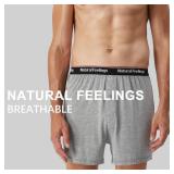 Natural Feelings Bamboo Viscose Mens Boxer Short Breathable Boxers for Men Loose Fit Mens Underwear Soft Boxers for Men Pack L