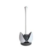 Clorox Toilet Plunger with Hideaway Holder Caddy Heavy-Duty Compact Design with Non-Skid Rubber Base for Bathroom Convenient Storage Toilet Unclogger, 6.5x19.5-Inch, White