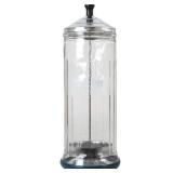 ForPro Multi-Cide Tall Glass Jar, for All Hairstyling Tools Including Brushes, Combs & Shears, 37 oz