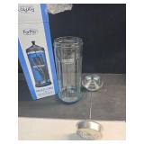 ForPro Multi-Cide Tall Glass Jar, for All Hairstyling Tools Including Brushes, Combs & Shears, 37 oz