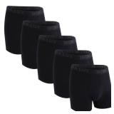 INTIMALUX Mens Underwear Stretch Cotton Boxer Briefs Comfortable Breathable Moisture Wicking Soft Underpants 5 Pack(M-Black)