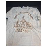 I Will Not Hold My Horses Country CowWestern T-Shirt Graphic Tees Short Sleeve Casual Women T Shirts 100% Cotton Tee, XL