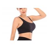 RUNNING GIRL Sports Bras for Women Backless Padded Sports Bra Tank Top Long Line Gym High Impact Sports Bra Push up(WX2569Black,L)